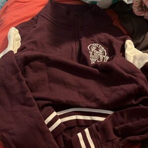 Pink Victoria secret quarter zip sweatshirt